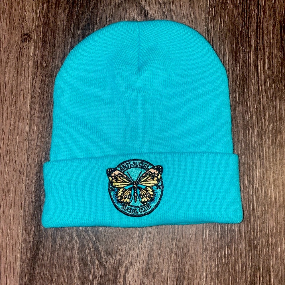 Blue anti social social club butterfly beanie